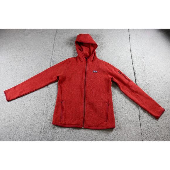 PATAGONIA Jacket Womens L Burnt Orange Better Sweater Fleece Full Zip Hood - Picture 1 of 11